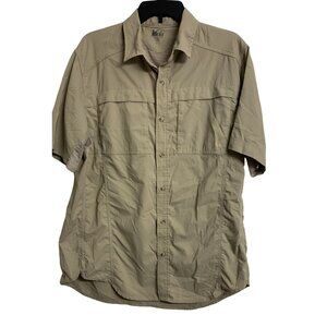 REI L Outdoor Hiking Lightweight Minimalist Shirt Tan